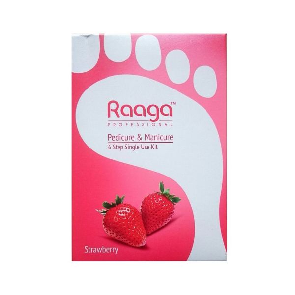 Raaga Professional Strawberry Pedicure and Manicure 6 Step Single Use Kit (63gm) - 1