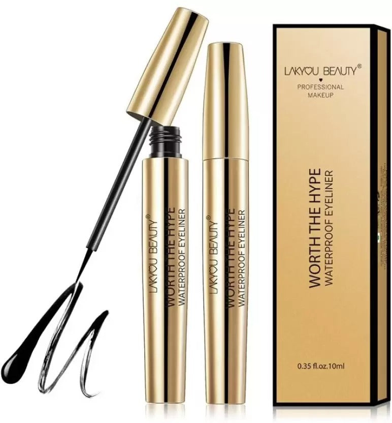 Lakyou Beauty Professional Makeup With the Hype Waterproof Eyeliner - 10 ml, Black - 1