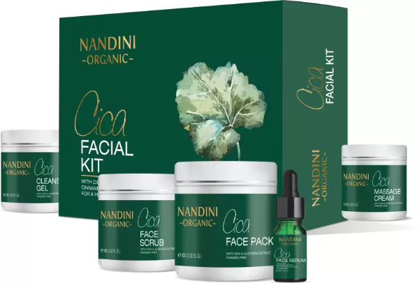 Nandini Organic Cica Facial Kit , With Cica & Cinnamon Extract, For Healthy Skin Glow 320gm + 30ml - 2