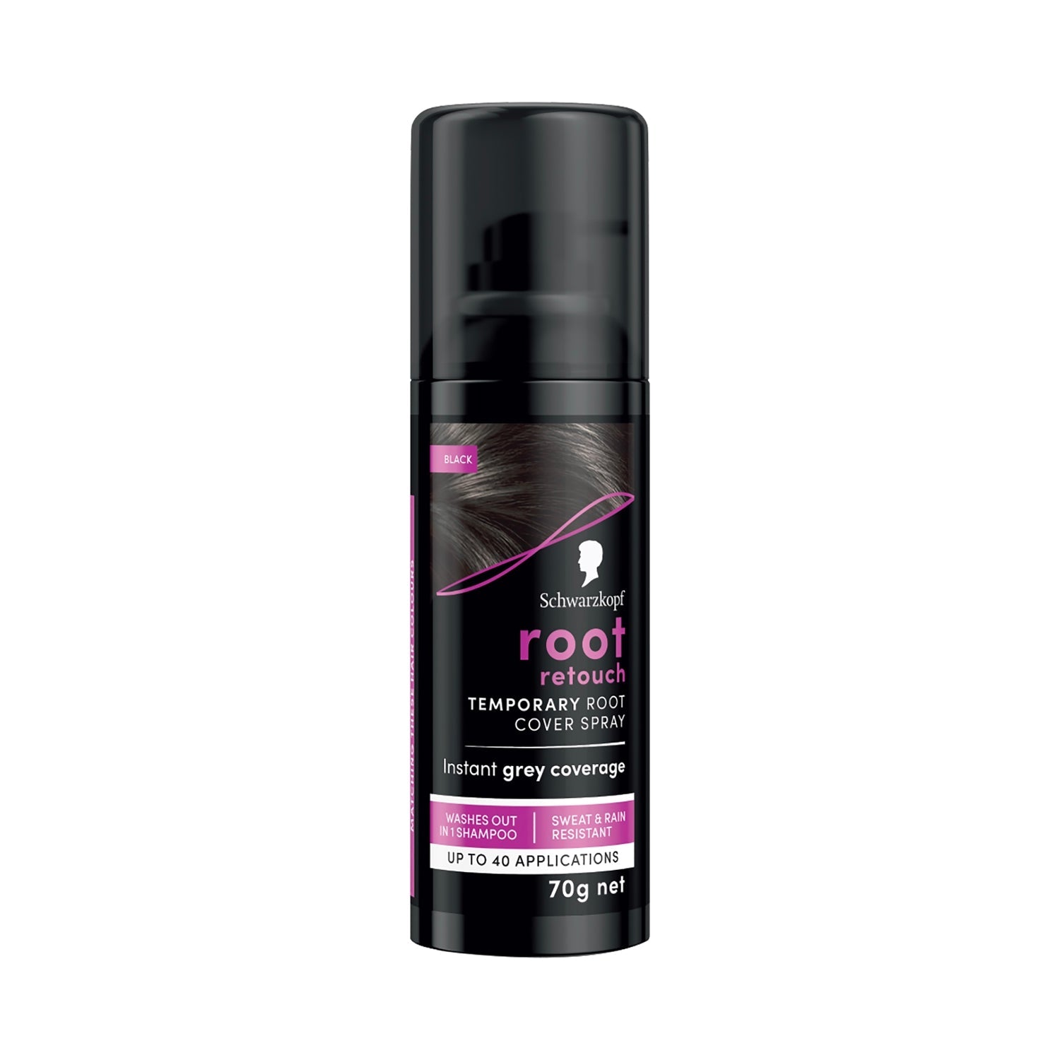 Schwarzkopf Root Retouch Instant Temporary Hair Spray - Black (120ml) - 1