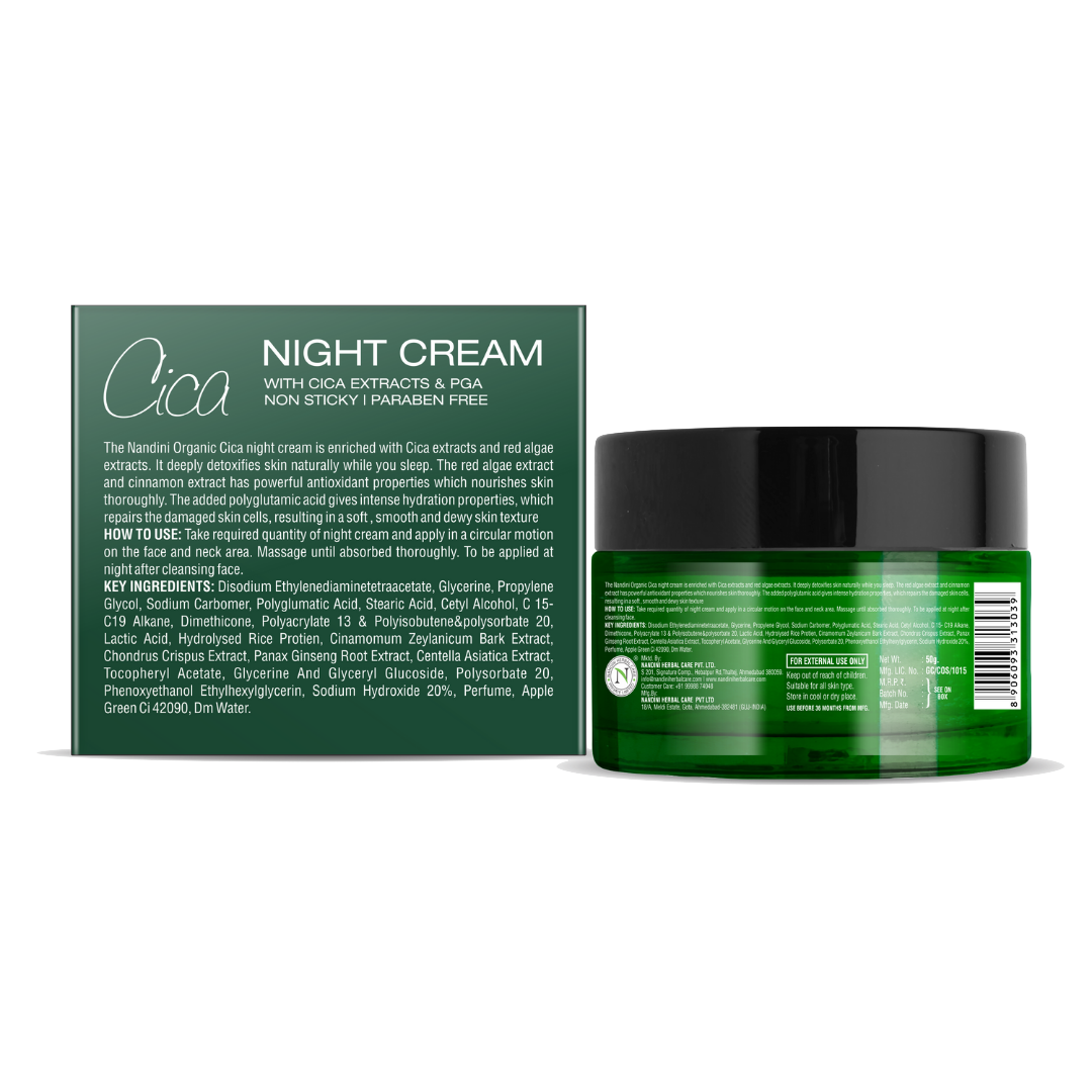 Nandini Organic Cica Night Cream - 50g - 2