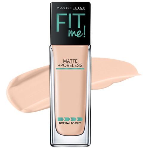Maybelline New York Fit Me Matte + Poreless Liquid Foundation with Pump (Ivory, Nude Beige, Warm Nude, Natural Beige) - 1