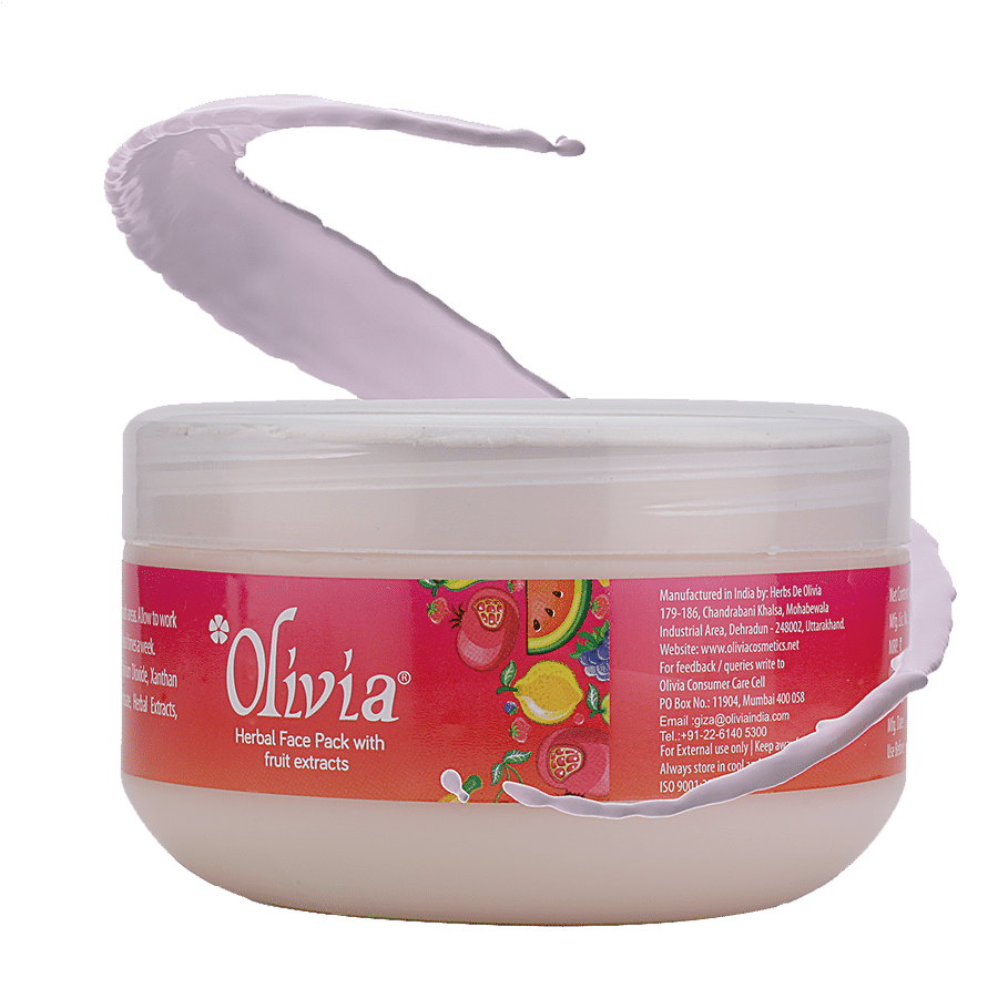 Olivia Herbal Face Pack With Fruit Extracts - Nourishes Skin & Tightens Pores, 400 g - 2