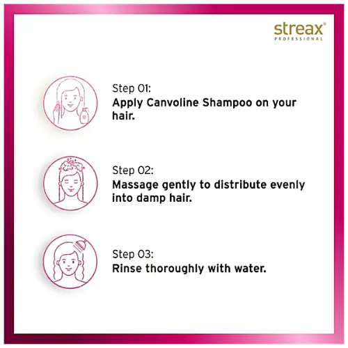 Streax Professional Canvoline Shampoo 300ml, (For Straightening Hair) - 2