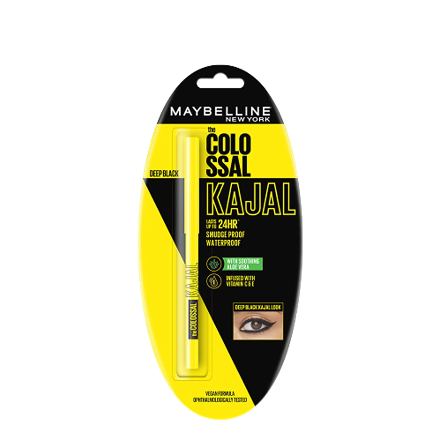 Maybelline New York Colossal Kajal, Intense Colour, Waterproof, Long lasting 24Hrs Stay, Black, 0.35g - 1
