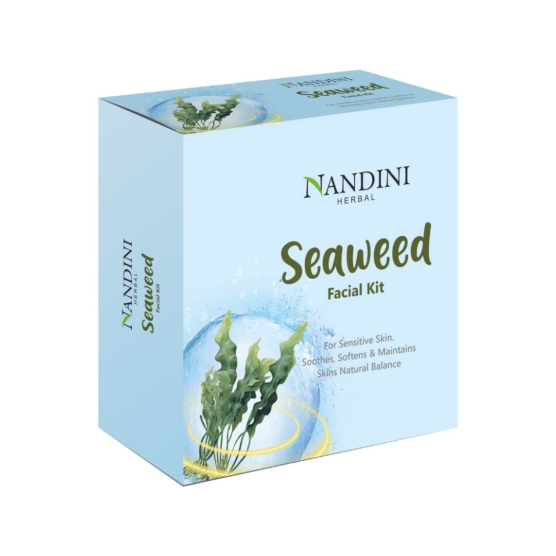 Nandini Herbal Seaweed Facial Kit, For Sensitive Skin and acne/pimple skin , 250 gm - 1