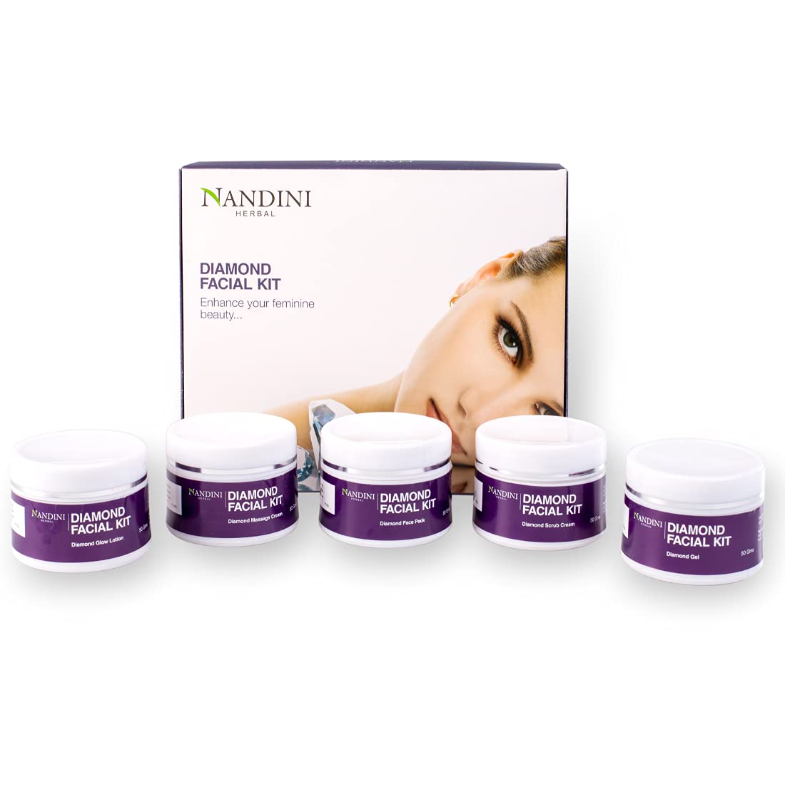 Nandini Herbal Diamond Facial Kit 260gms - 1
