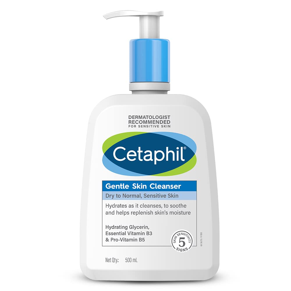 Cetaphil Gentle Skin Cleanser For Dry, Normal Sensitive Skin, (500ml), Dermatologist Recommended, Paraben, Sulphate Free - 1