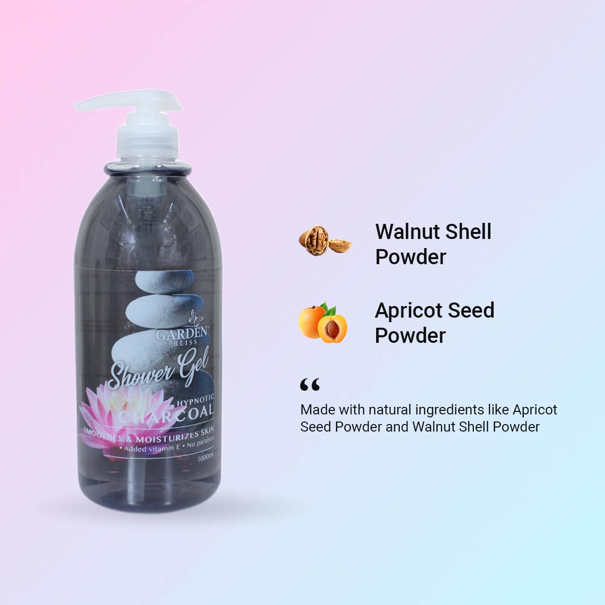 Garden Bliss Hypnotic Charcoal Body Wash - Moisturizing Cleanser with Vitamin E (500 ml) - 2