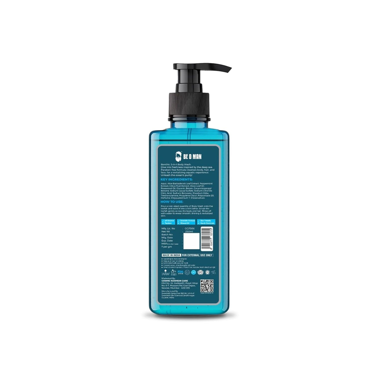 Be O Man Benthic Vitalizing Body Wash – 250ml - 2