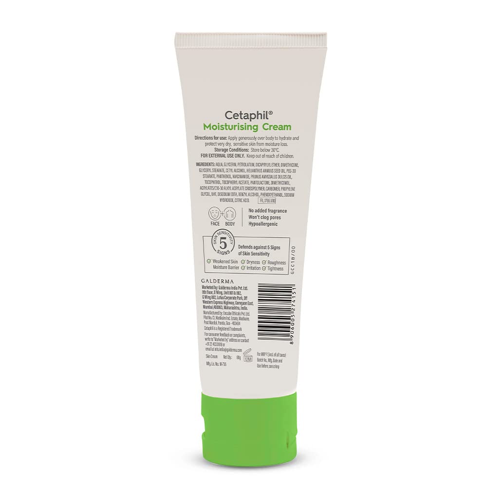 Cetaphil Moisturising Cream for Face & Body, Dry to Normal skin, 80 gm - 2