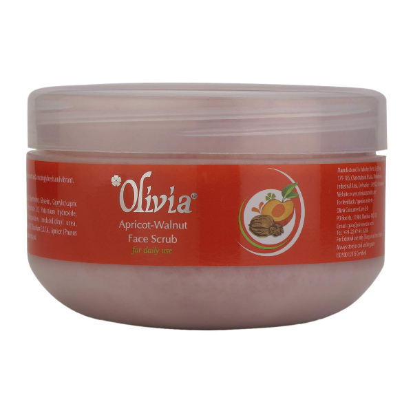 Olivia Apricot -Walnut Natural Skin Care Face Scrub 400g for Daily Use Shine & Rejuvenate, face scrub 400gm - 1