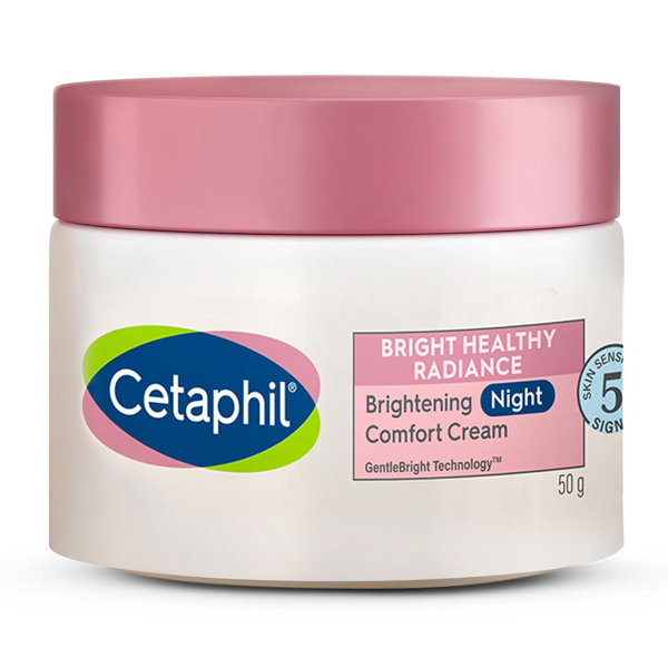 Cetaphil Brightening Night Comfort Cream - 50 G For Dark Spots, Uneven Skin Tone| Hyaluronic Acid & Niacinamide| Fragrance Free| Dermatologist Recommended - 1