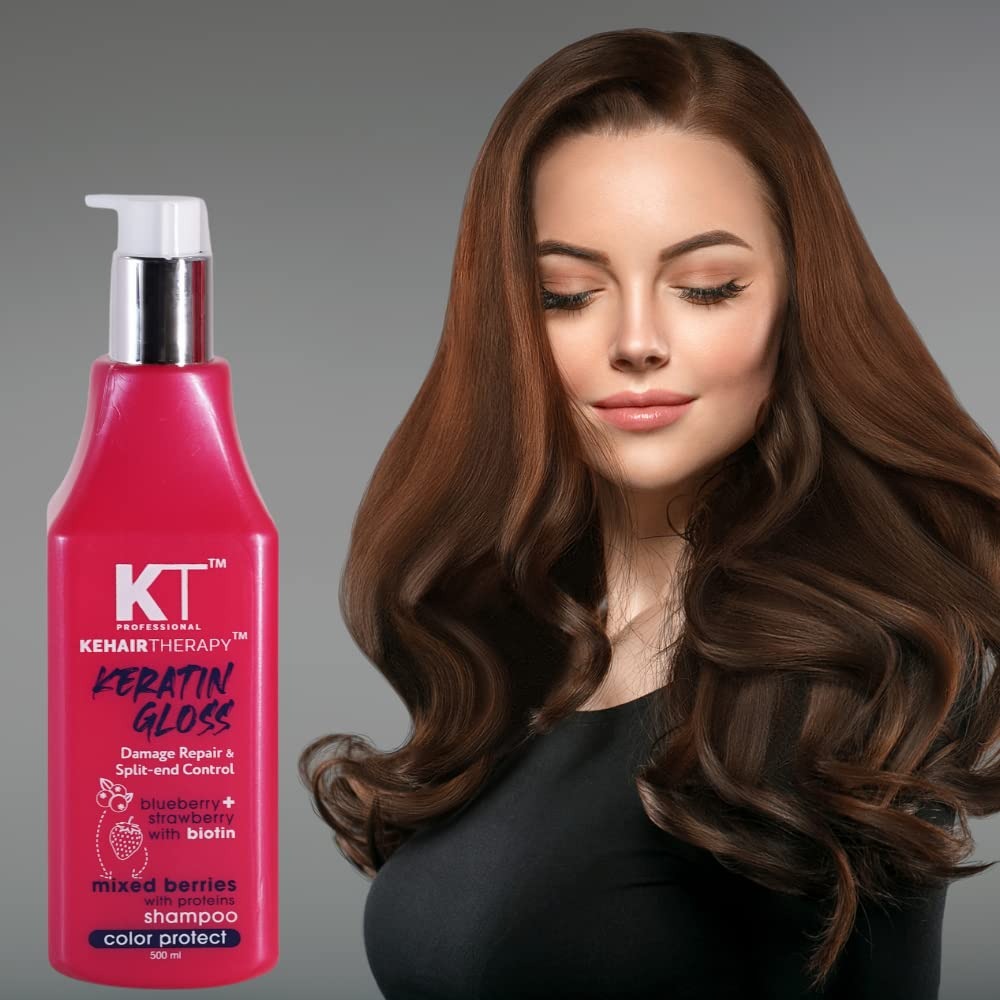 KT Professional Keratin Gloss Damage Repair & Split End Control Shampoo 250ML - 2
