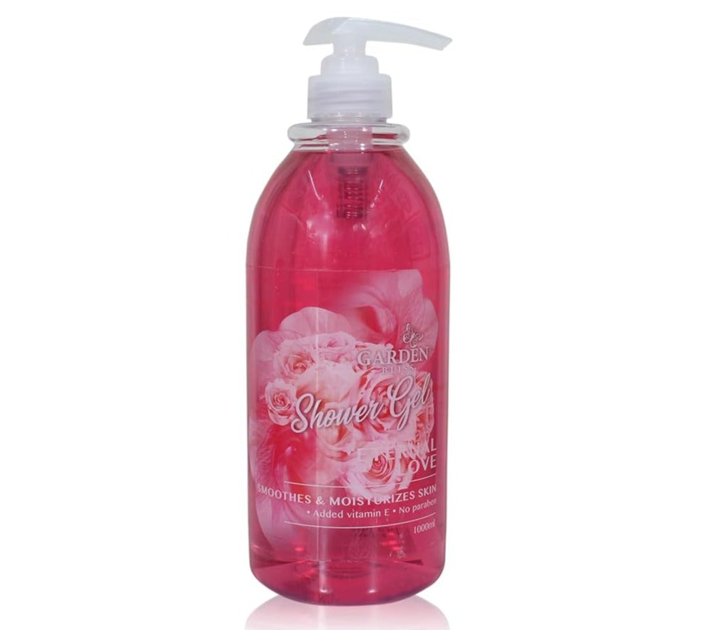 Garden Bliss Eternal Love Shower Gel - Moisturizing Body Wash with Vitamin E (1000 ml) - 1