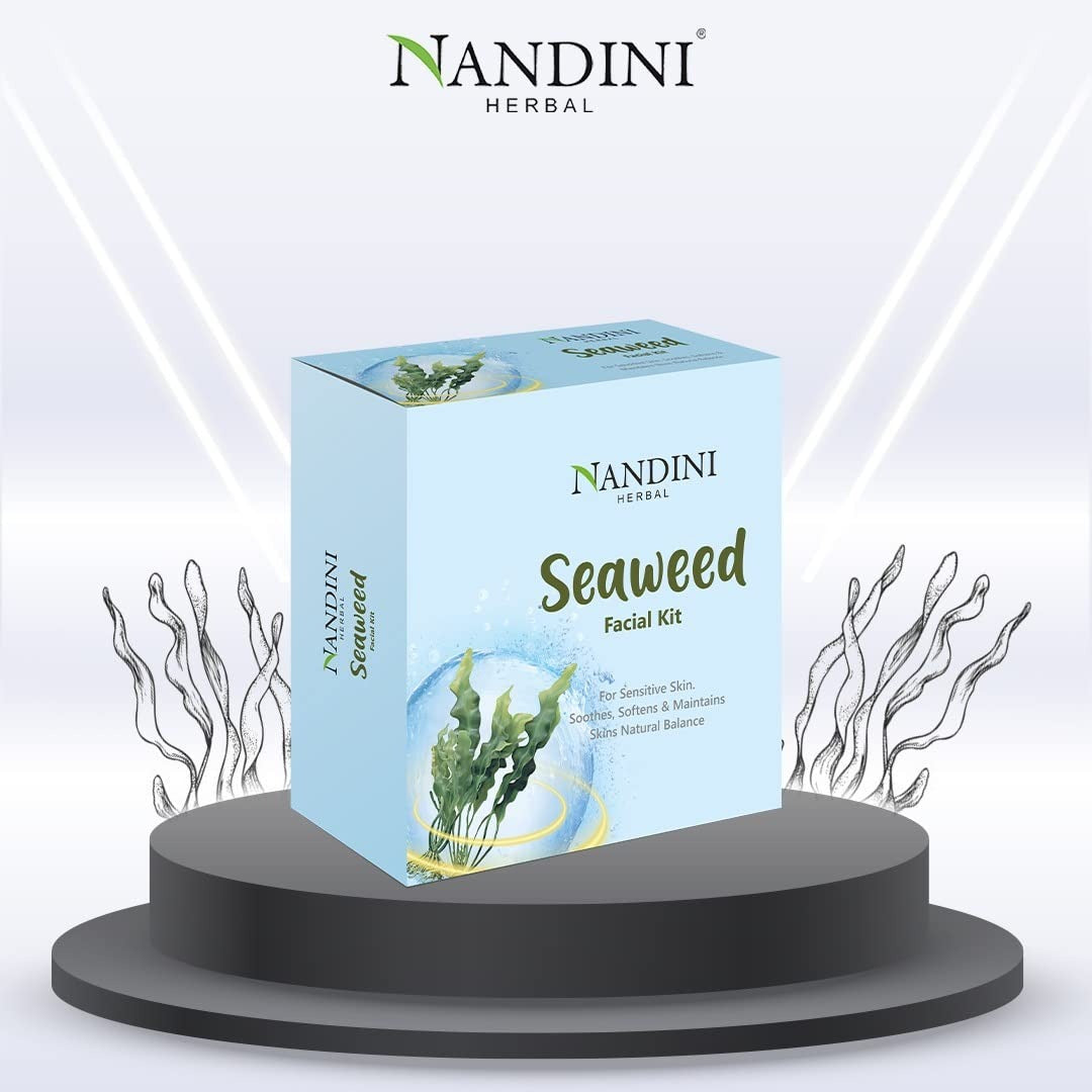 Nandini Herbal Seaweed Facial Kit, For Sensitive Skin and acne/pimple skin , 250 gm - 2