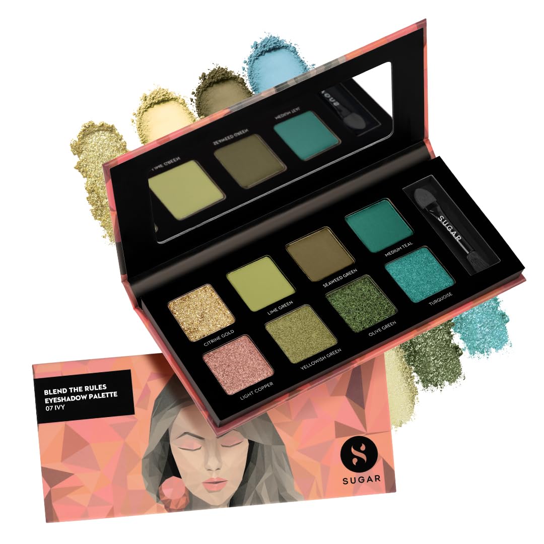 SUGAR Cosmetics Blend The Rules - Eyeshadow Palette 07 Ivy | PowderParaben-Free, Multicolor, Matte Finish - 1