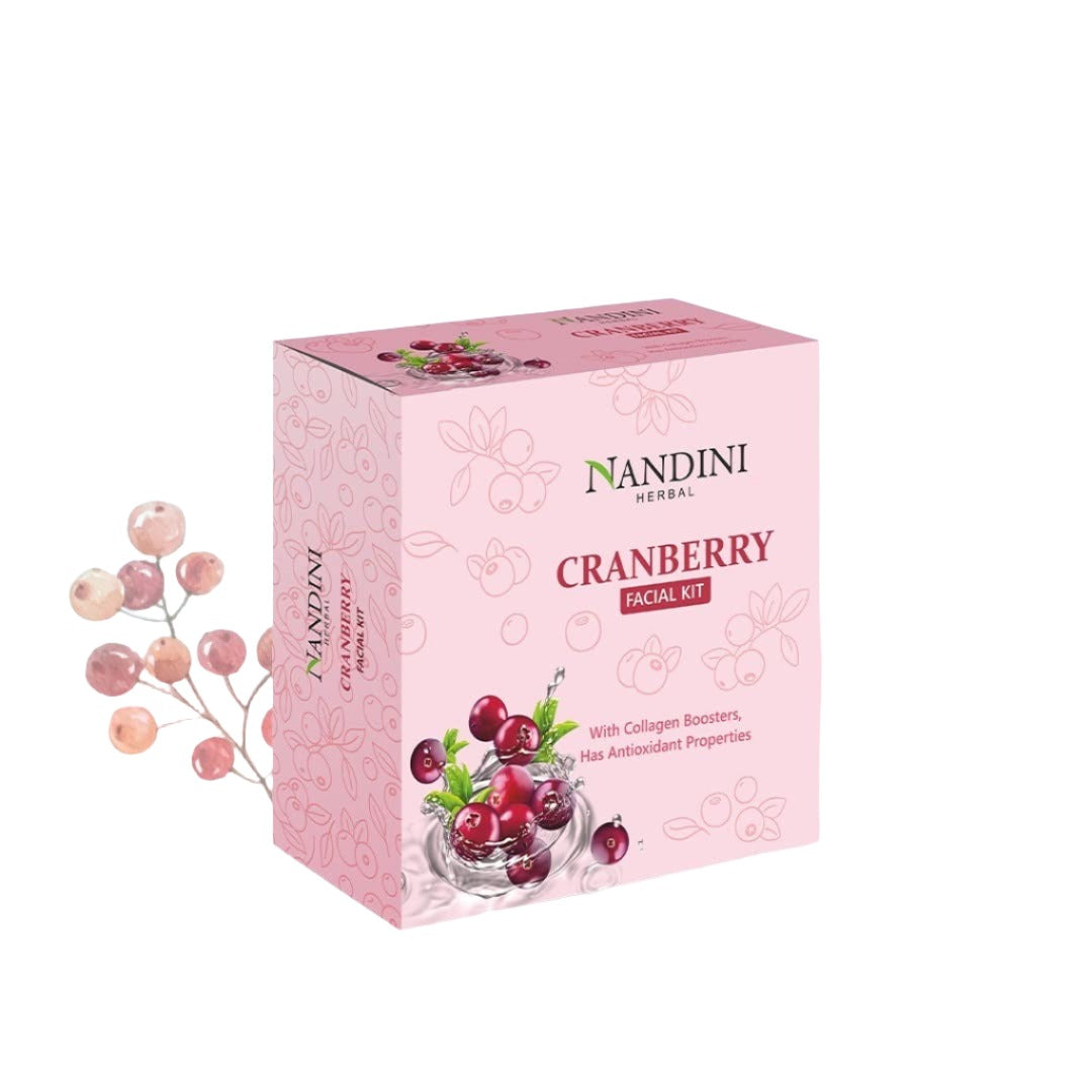 Nandini Herbal Cranberry Facial Kit, For Skin Brightening and Tightening. 250 gm - 1