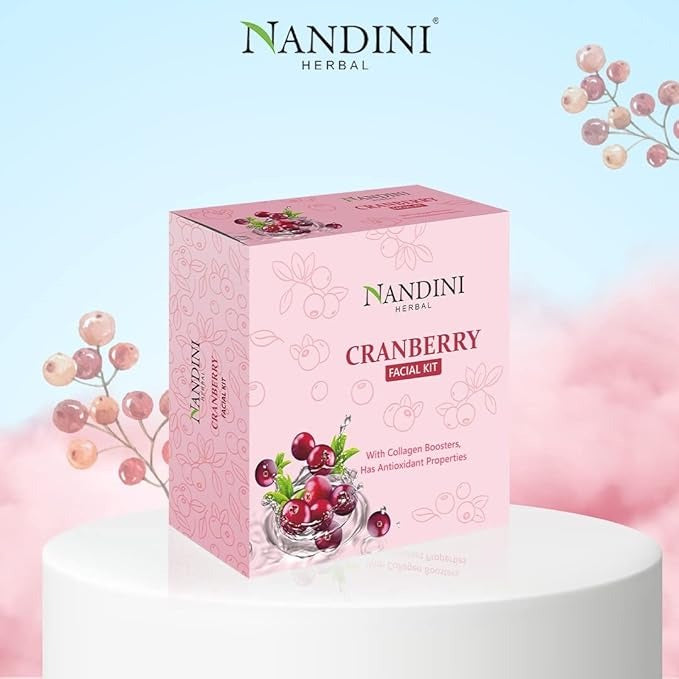 Nandini Herbal Cranberry Facial Kit, For Skin Brightening and Tightening. 250 gm - 2