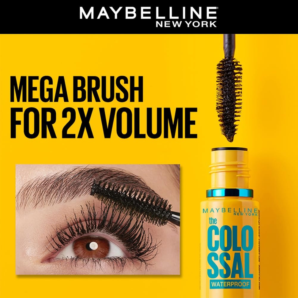 Maybelline New York Volume Express Colossal Mascara - Waterproof, Black, 10 ml - 2