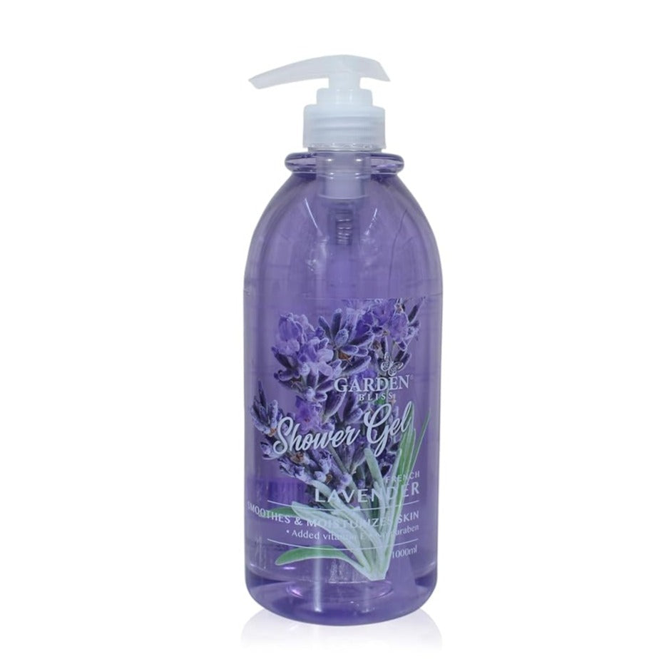Garden Bliss French Lavender Shower Gel - Moisturizing Body Wash with Vitamin E (1000 ml) - 1