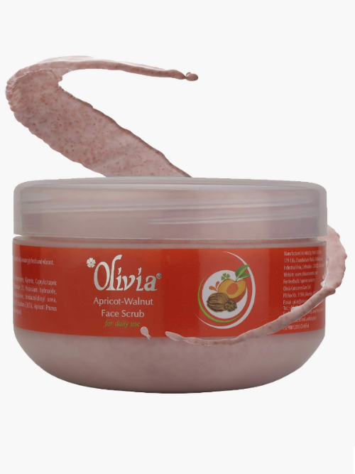 Olivia Apricot -Walnut Natural Skin Care Face Scrub 400g for Daily Use Shine & Rejuvenate, face scrub 400gm - 2