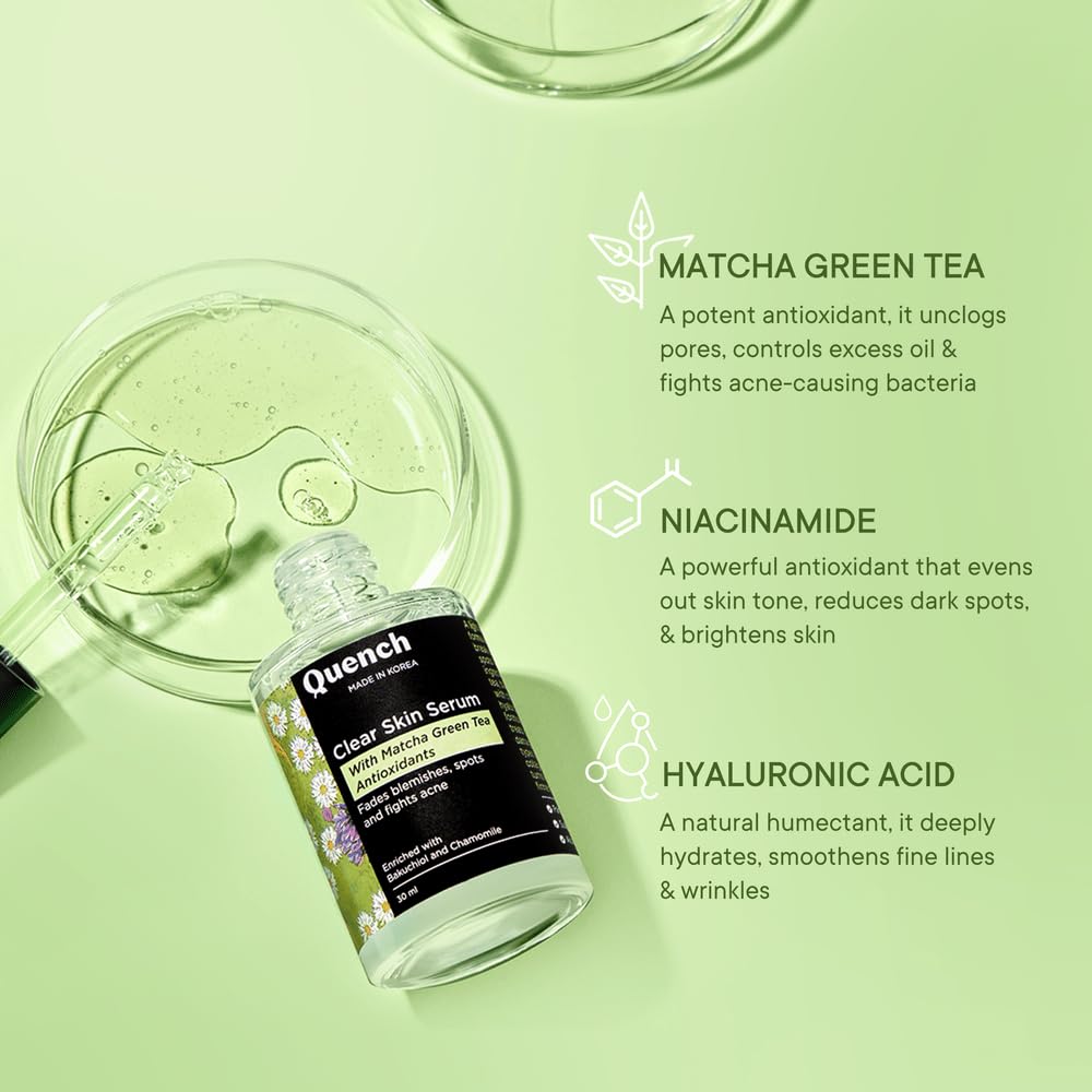 Quench Clear Skin Serum with Matcha & Niacinamide - 30ml - 2