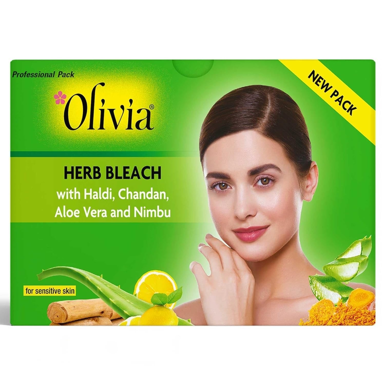 Olivia Professional Herb Bleach for Sensitive Skin | With Haldi, Chandan, Aloe Vera & Nimbu | 270g - 1