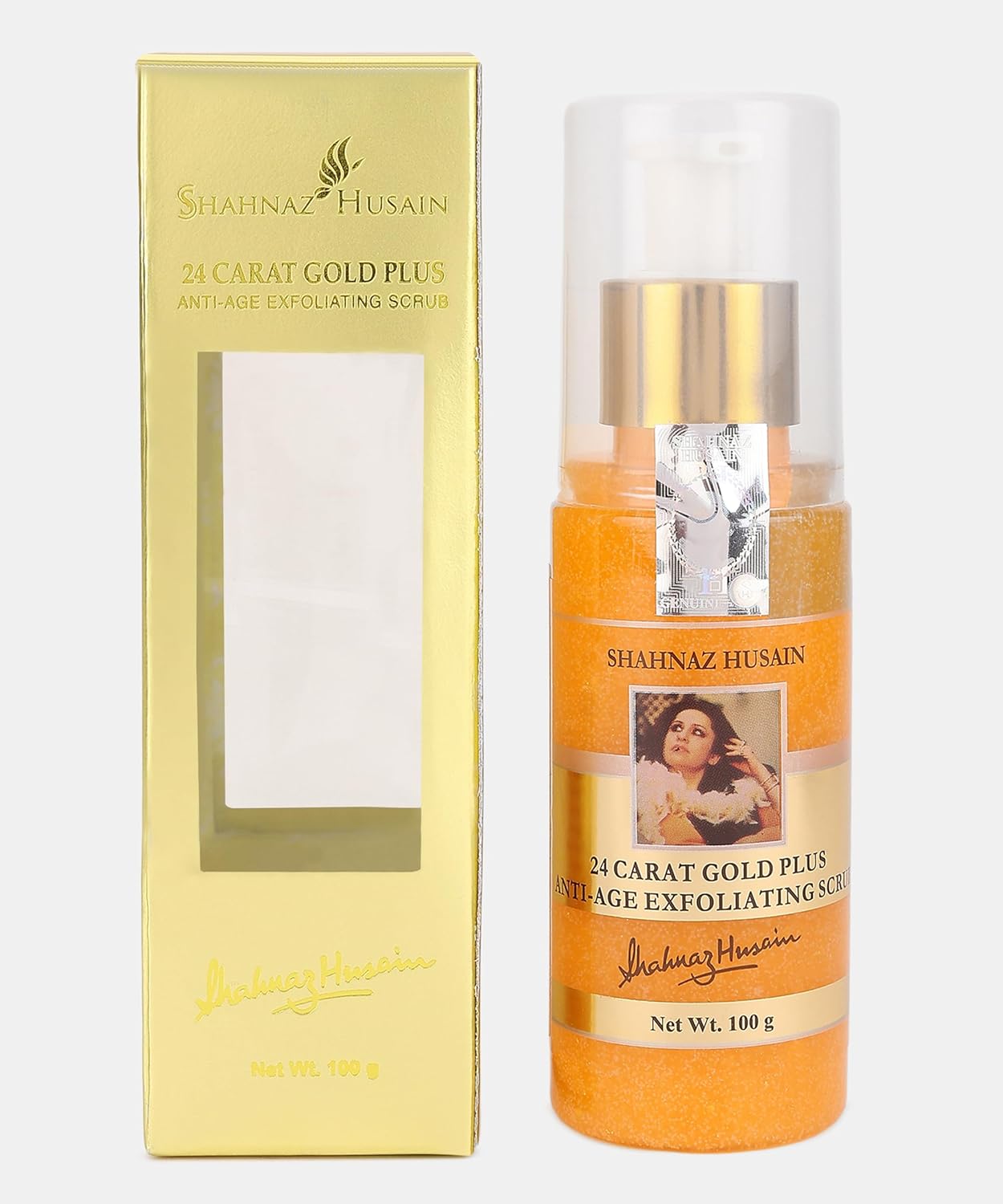 Shahnaz Husain 24 Carat Gold Anti Age Exfoliating Scrub, 100g, Golden - 1