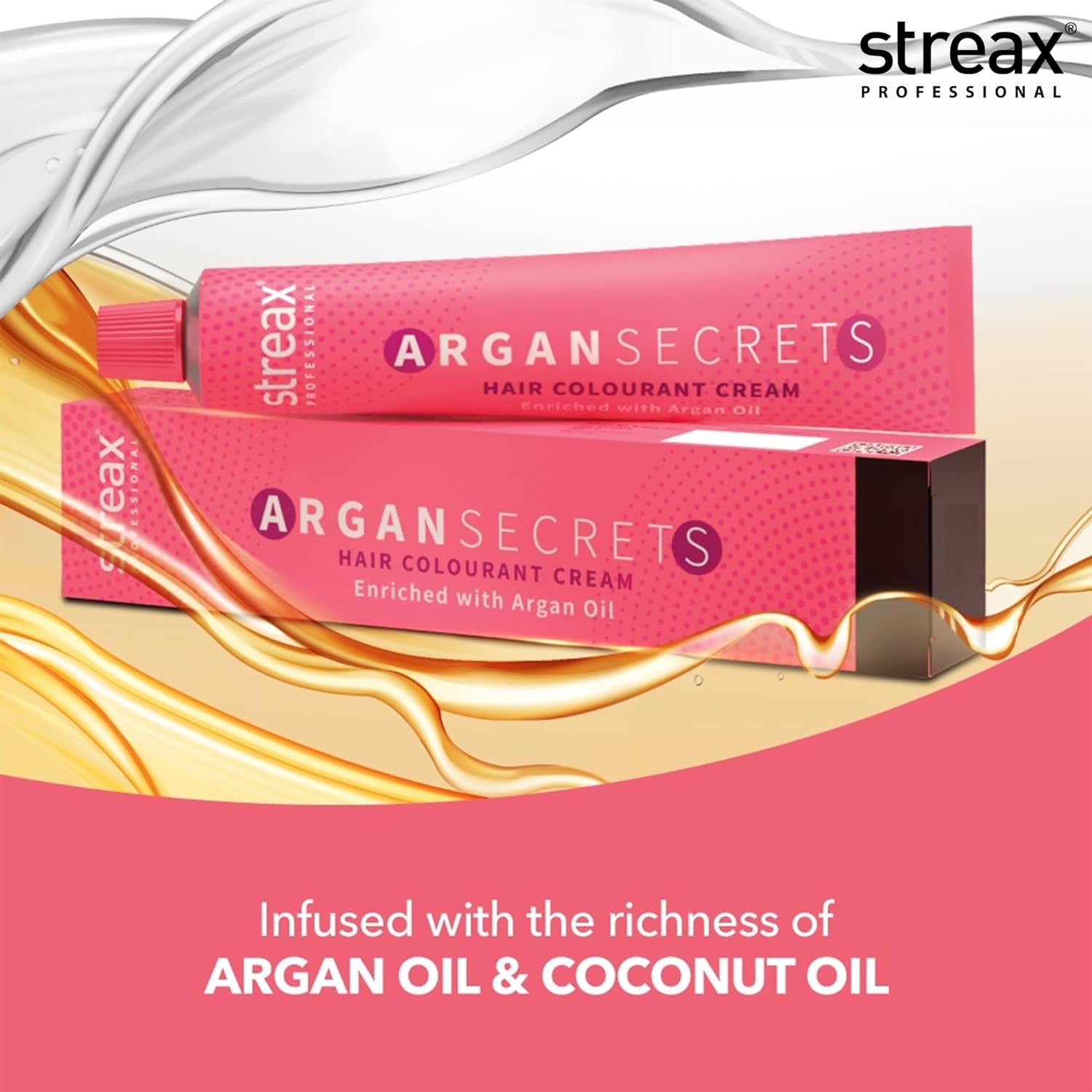 Streax Professional Argan Secrets Permanent Hair Colourant Cream - Light Brown 5 (Enriched with Argan Oil) For All hair types ; 60 gm - 2