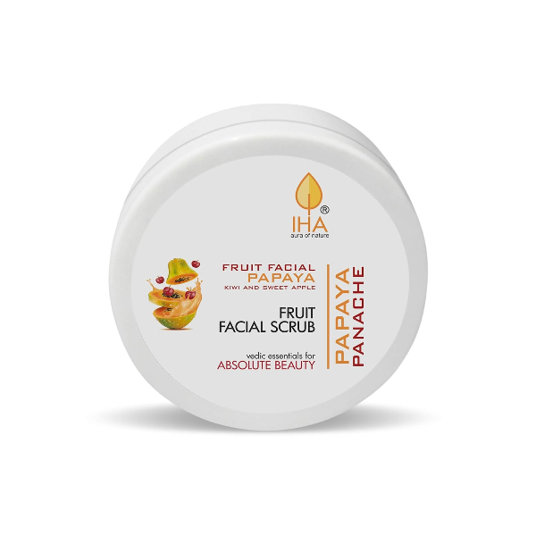 IHA Papaya Panache Facial Scrub - Herbal Fruit Face Scrub, Tan Removal, Exfoliation and Depigmentation for Glowing Skin - Skin Moisturising Face Scrub for Women, Normal to Dry Skin - 500G - 1