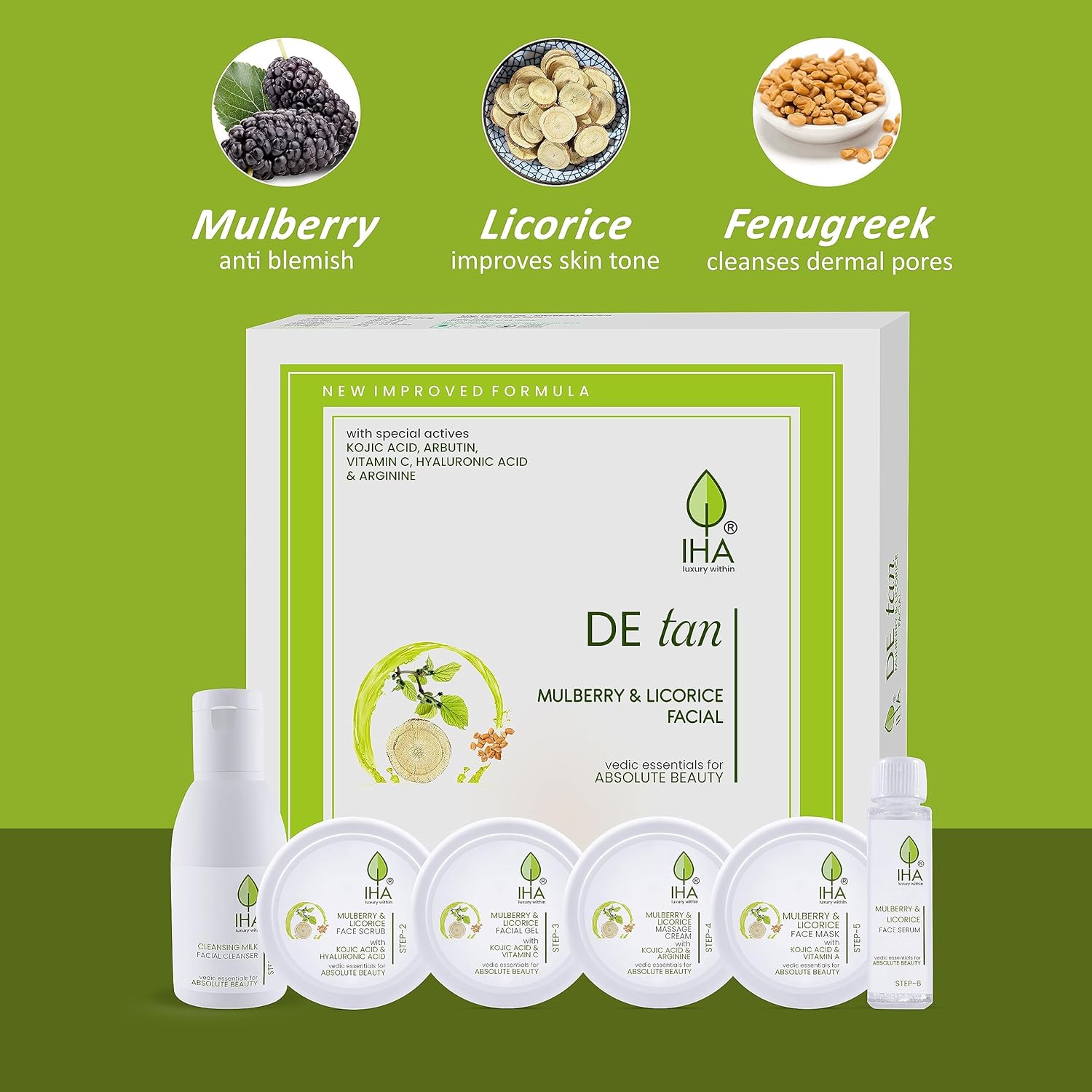 IHA Anti Tan Mulberry & Licorice Big Facial Kit 295g - 2