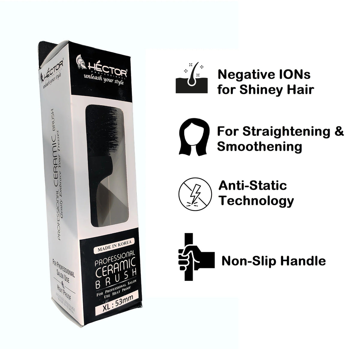 Hector Round Brush PRO XL-53mm | Professional Hair Styling Brush for Volume & Smoothness - 2