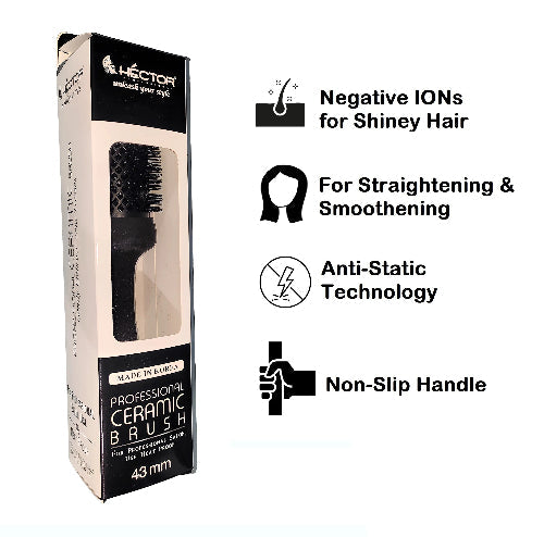 Hector Round Brush PRO L-43mm | Professional Styling Tool for Salon-Quality Hair - 2