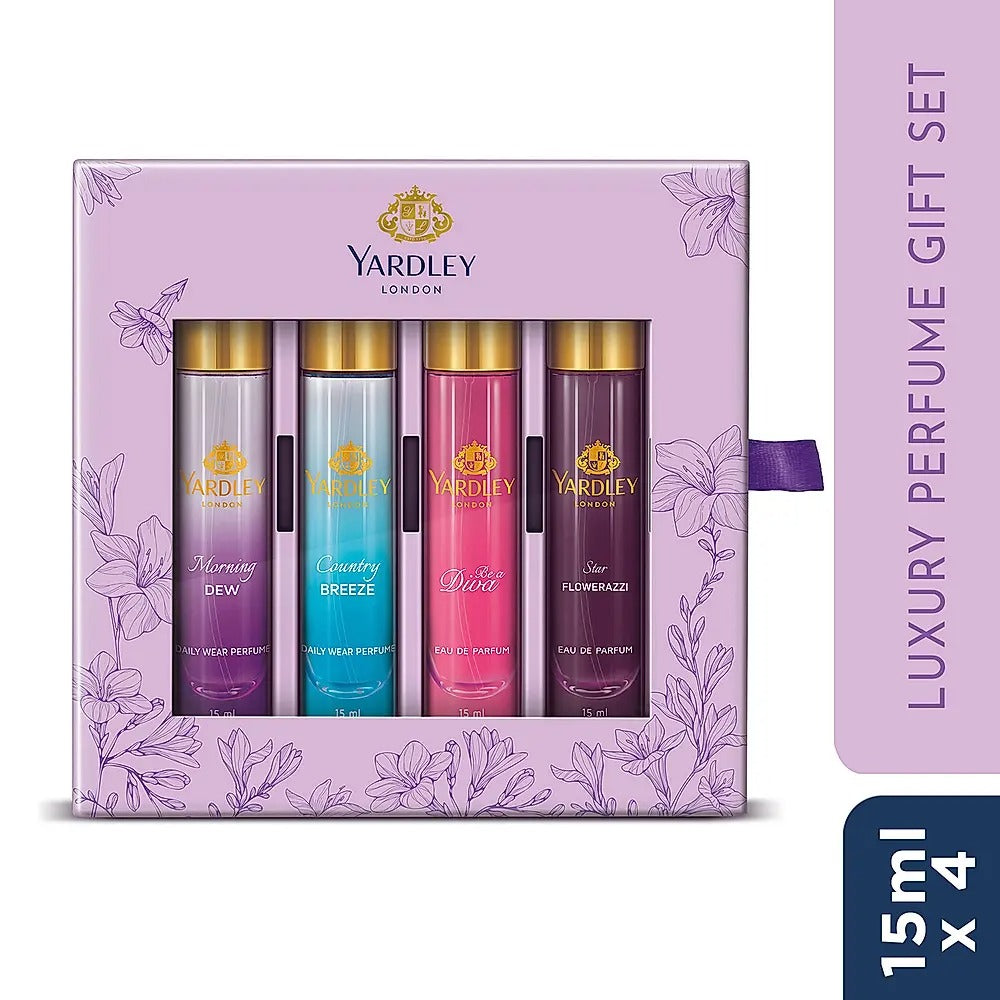 Yardley London Luxury Perfume Gift Set – 15ml x 4 - 1