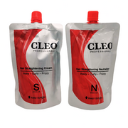 Cleo Pro Straightening Cream + Neutralizer Cream For Wavy Curly Frizzy, 1000ml