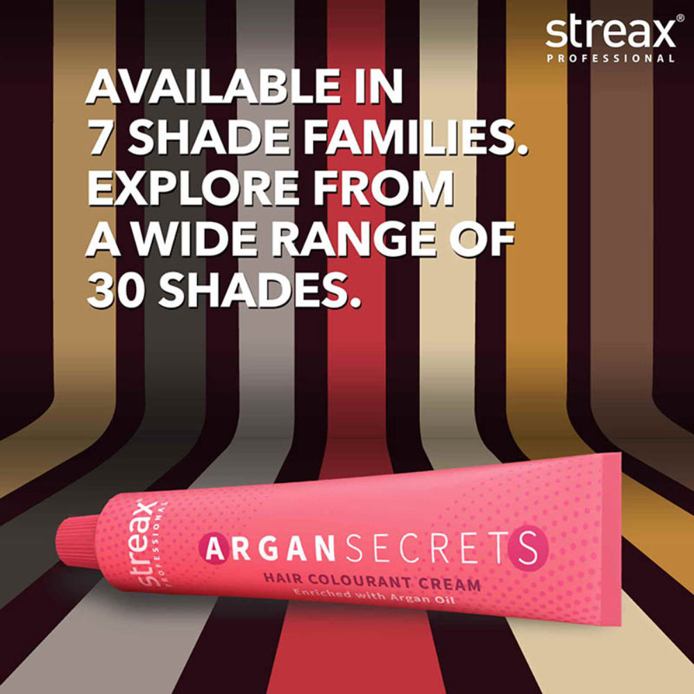 Streax Professional Argan Secrets Hair Colourant Cream - Dark Copper Blonde 6.4 (60gm) - 2