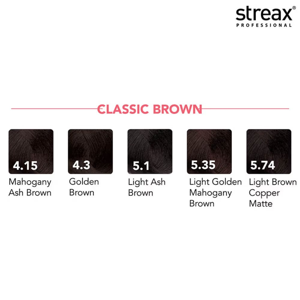 Streax Professional Argan Secrets Hair Colourant Cream - Light Golden Mahogany Brown 5.35 - 2