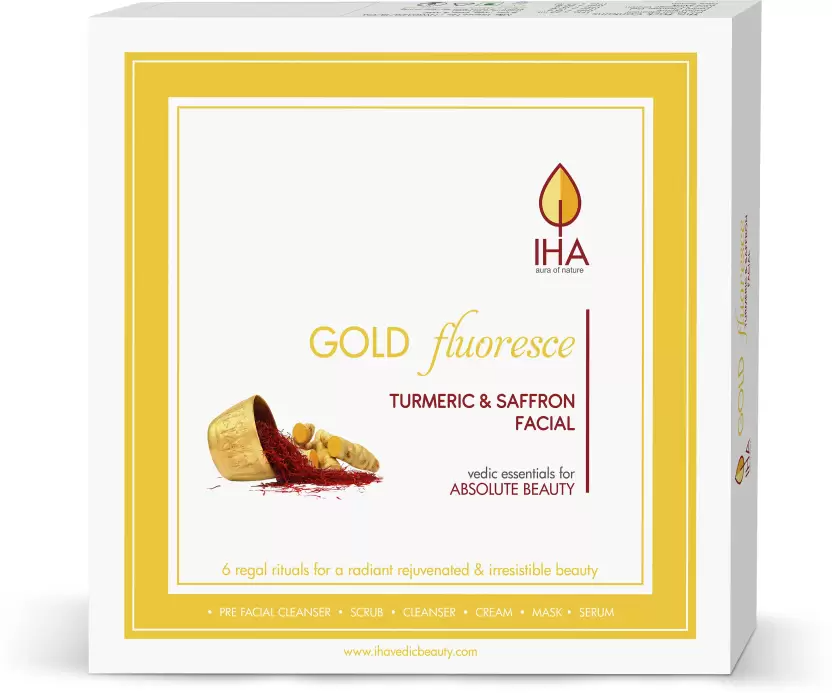 Iha Gold Fluoresce Turmeric & Saffron Mini Facial Kit 95g - 1