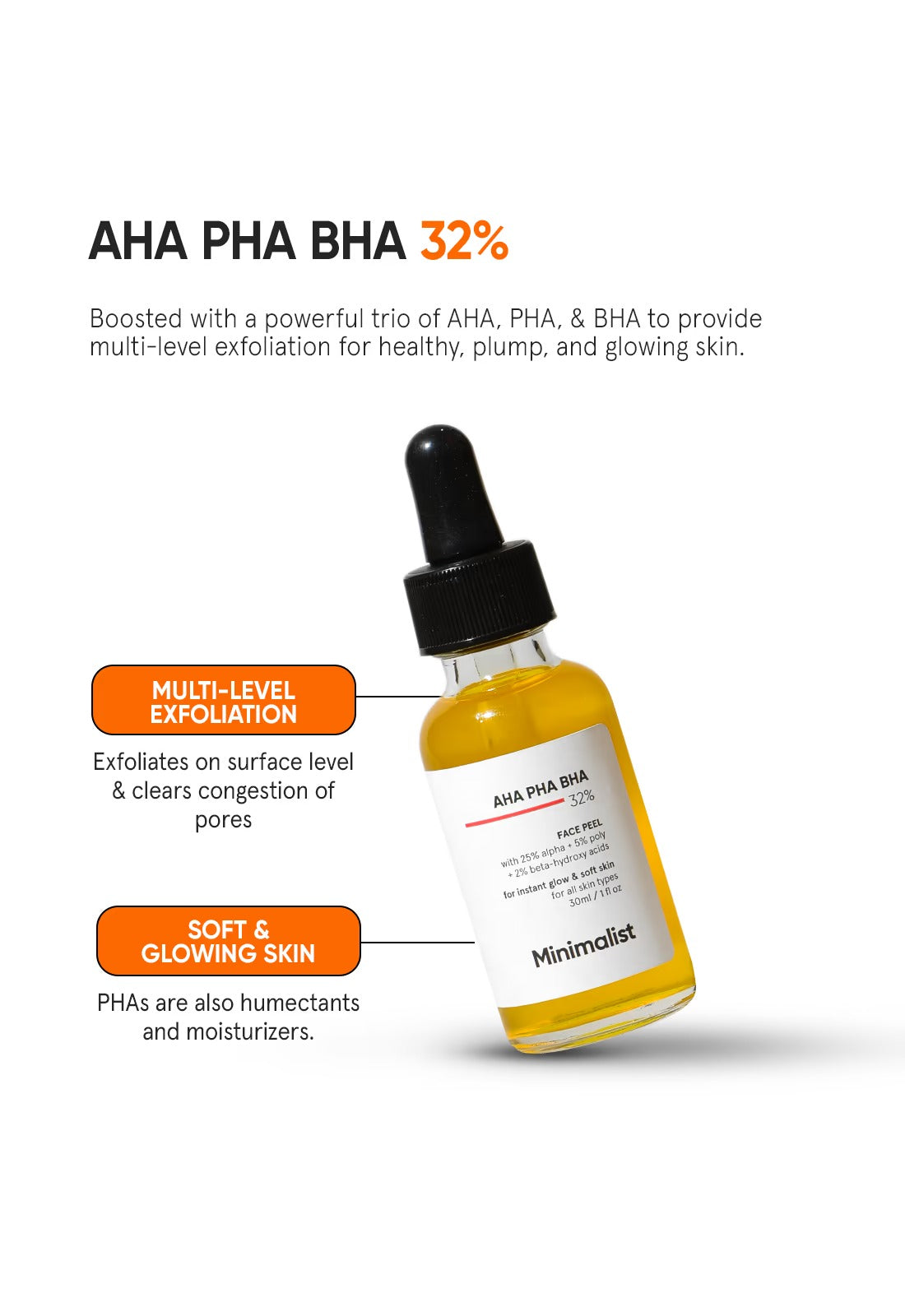 Minimalist AHA PHA BHA 32% Face Peel - 2