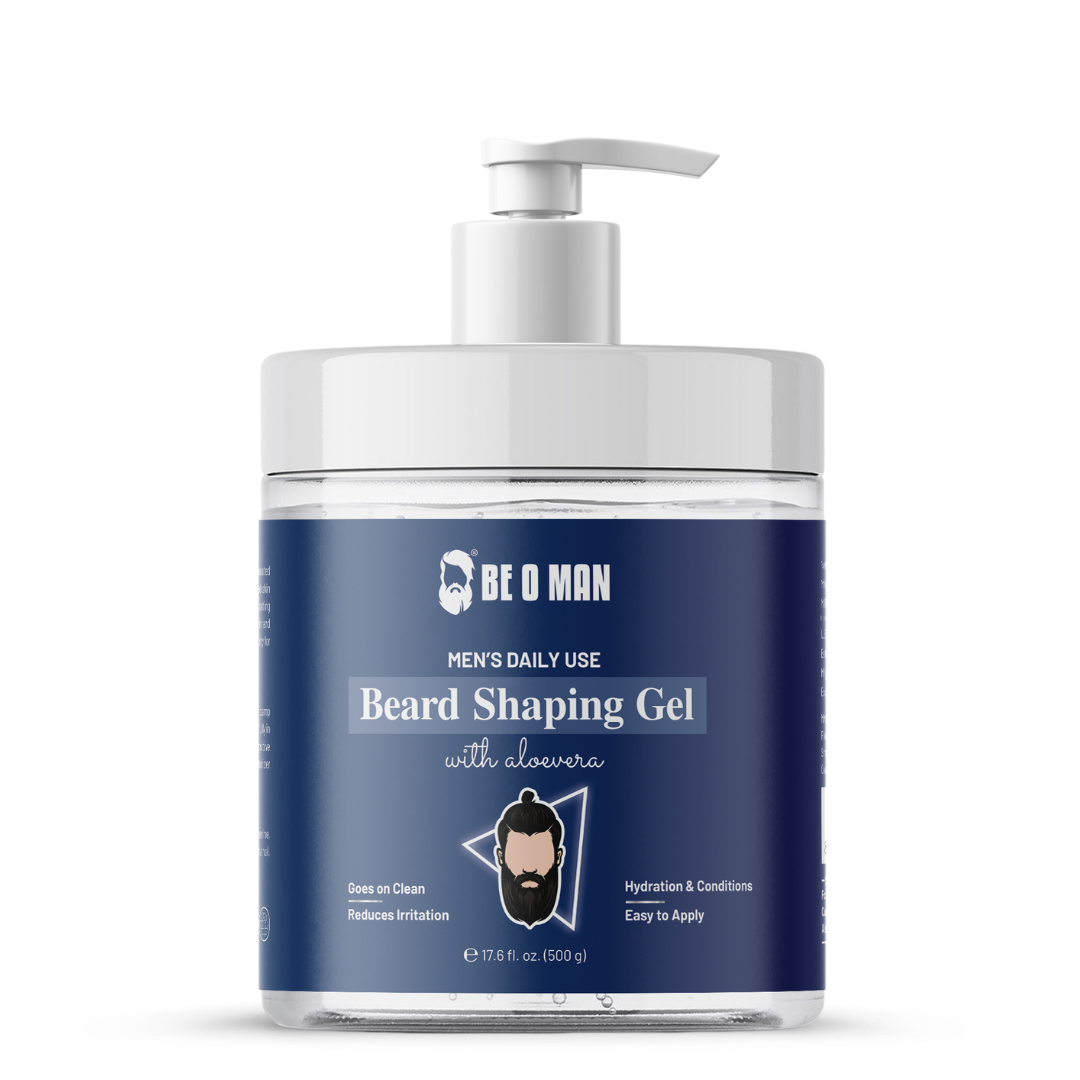 Be O Man Beard Shaping Gel Aloevera|NonFoaming&Transparent Gel|Reduces irritation|1kg Beard Gel  (1000 g) - 1