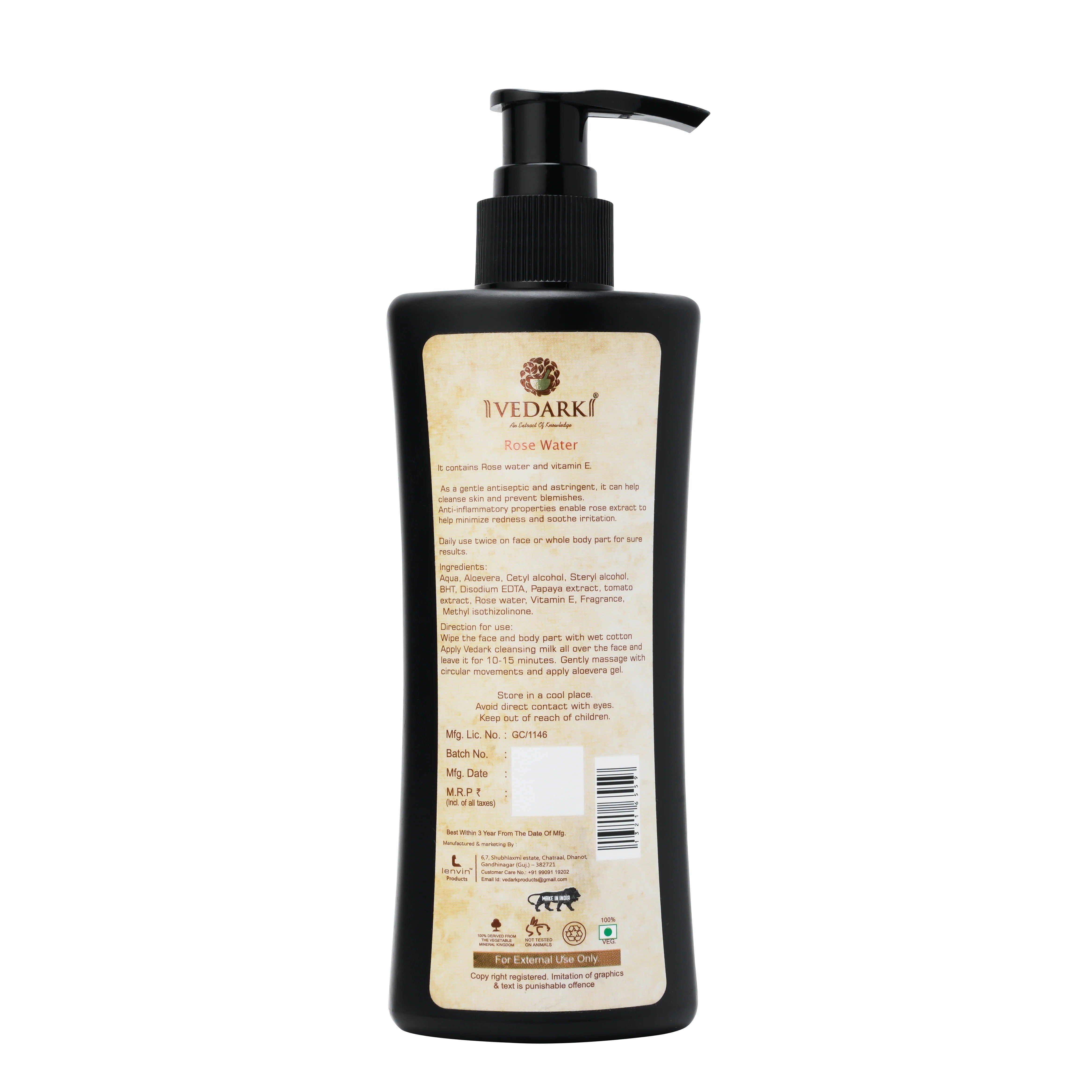 Vedark Rose Water Cleansing Milk - 200ml - 2