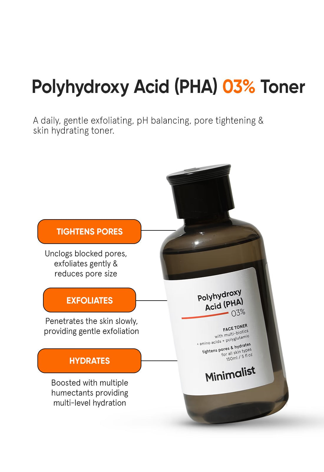 Minimalist Polyhydroxy Acid (PHA) 3% Face Toner - 2