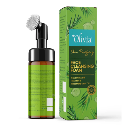 Olivia Skin Purifying Face Cleansing Foam with Salisylic Acid, Tea Tree, & Rosemarry Leaf Oil - 1