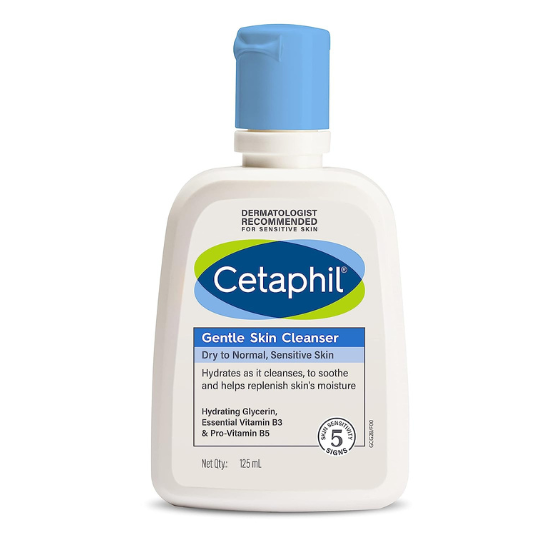 Cetaphil Face Wash Gentle Skin Cleanser for Dry to Normal, Sensitive Skin, 125 ml Hydrating Face Wash with Niacinamide, Vitamin B5 - 1