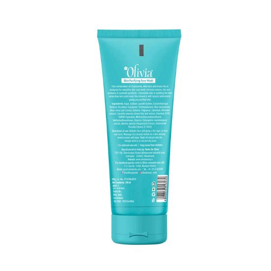 Olivia Skin Purifying Face Wash with Chamomile Aloe Vera and Green Tea Extracts - 2