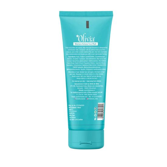 Olivia Moisture Balance Face Wash with Aloe Vera Licorice and Cinnamon Extracts - 2