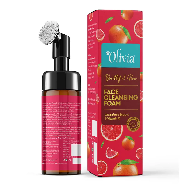 Olivia Youthful Glow Face Cleansing Foam with Grapefruit Extract & Vitamin C - 1