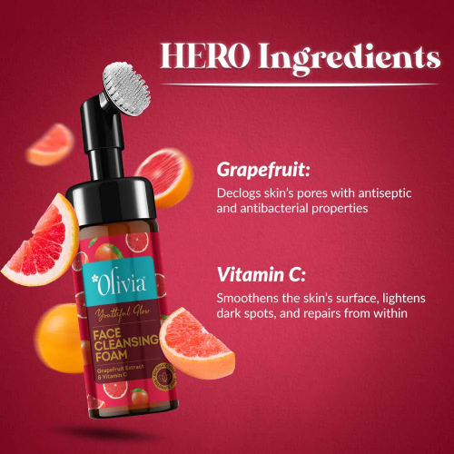 Olivia Youthful Glow Face Cleansing Foam with Grapefruit Extract & Vitamin C - 2