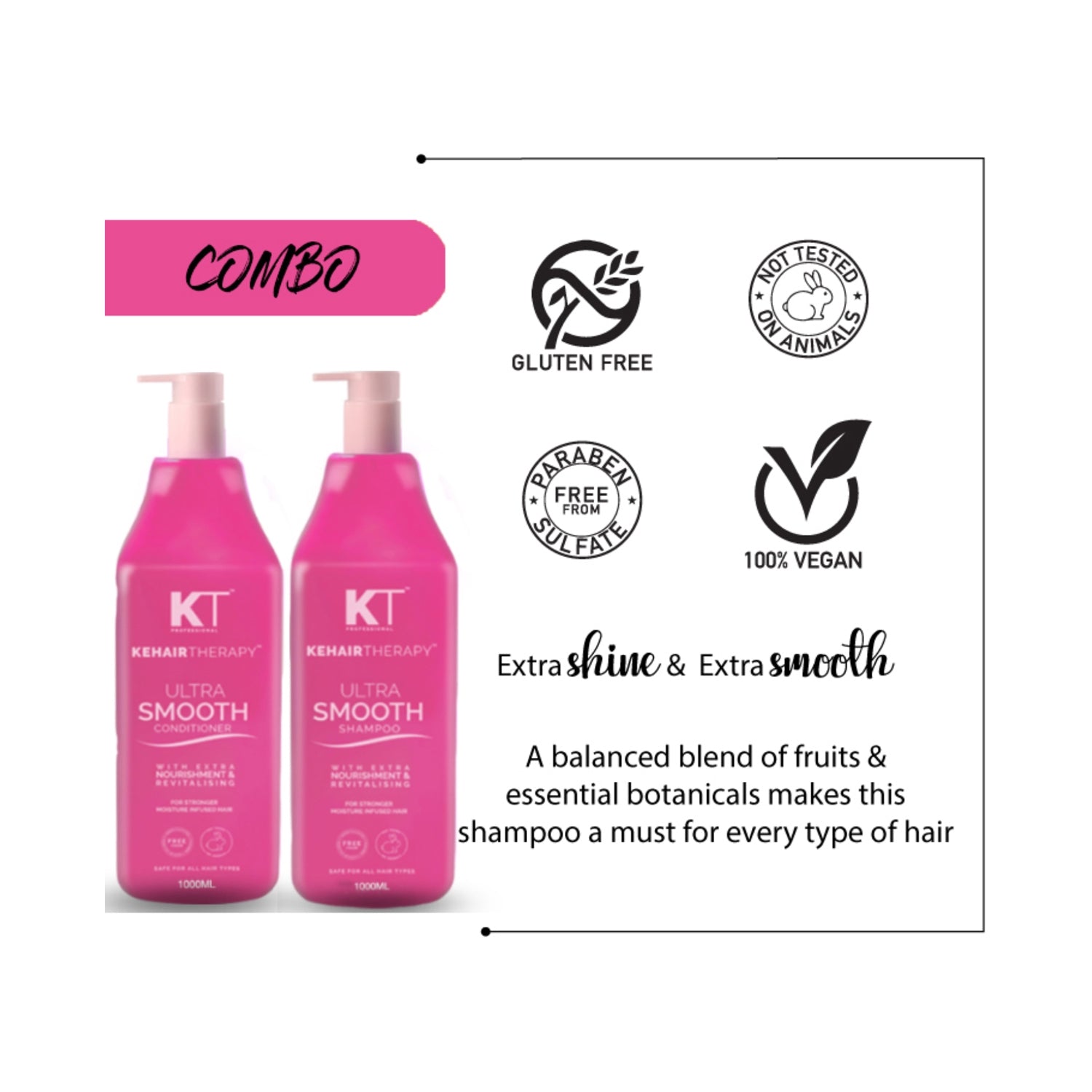 KT Professional Kehairtherapy Ultra Smooth Conditioner (1000ml) - 2